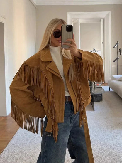Rosalie - Fringed Western Trucker Jacket