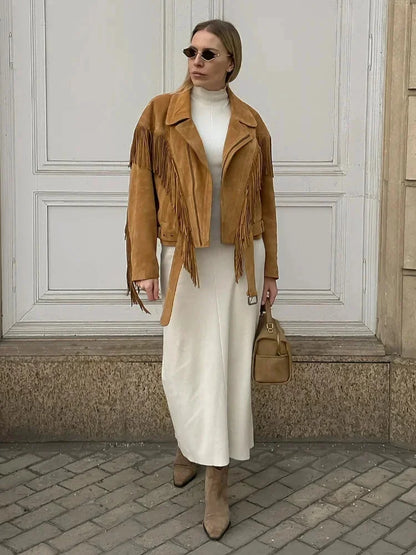 Rosalie - Fringed Western Trucker Jacket