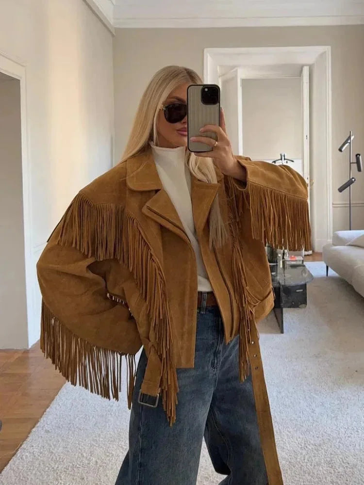 Rosalie - Fringed Western Trucker Jacket