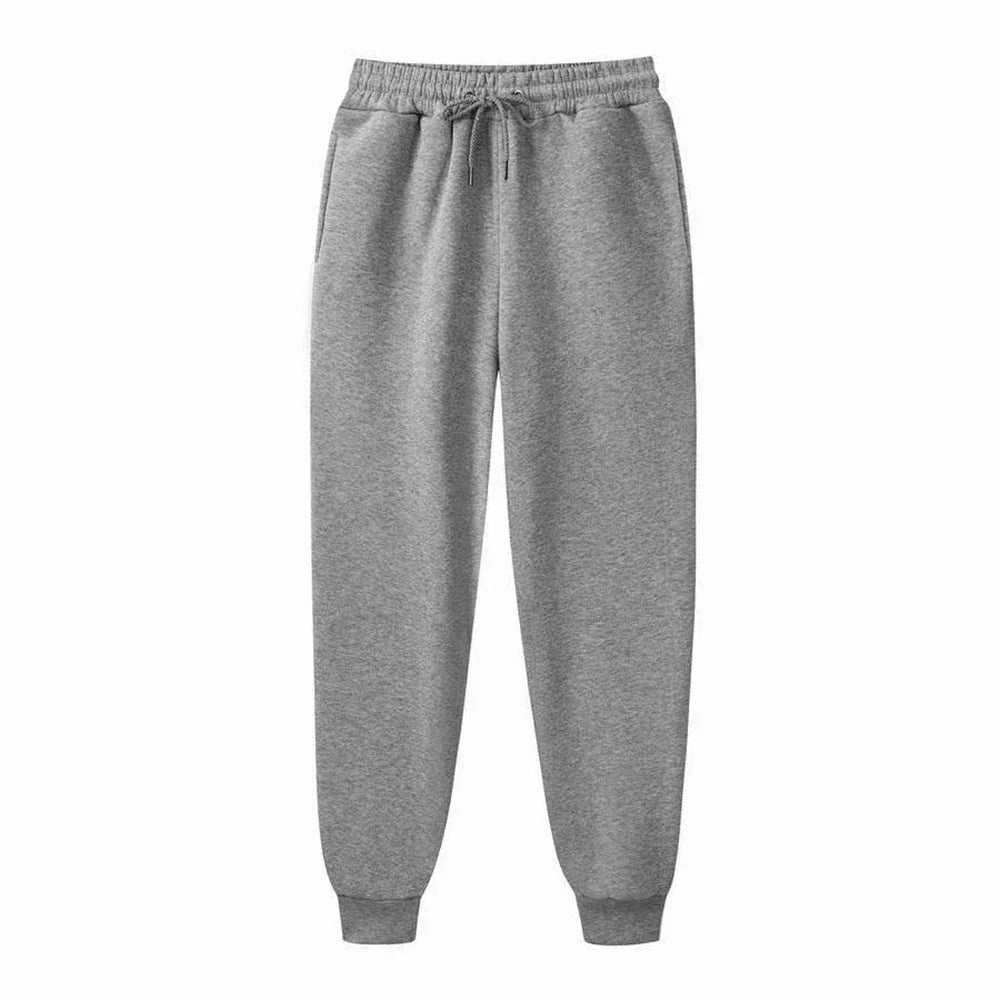 Men's casual sports joggers with elasticated cuffs - gray