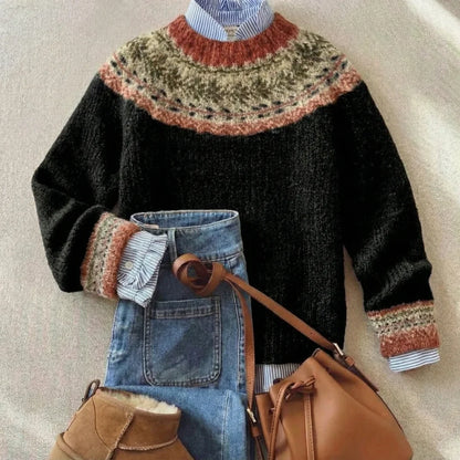 Solveig - Fair Isle Long Sleeve Knit Sweater