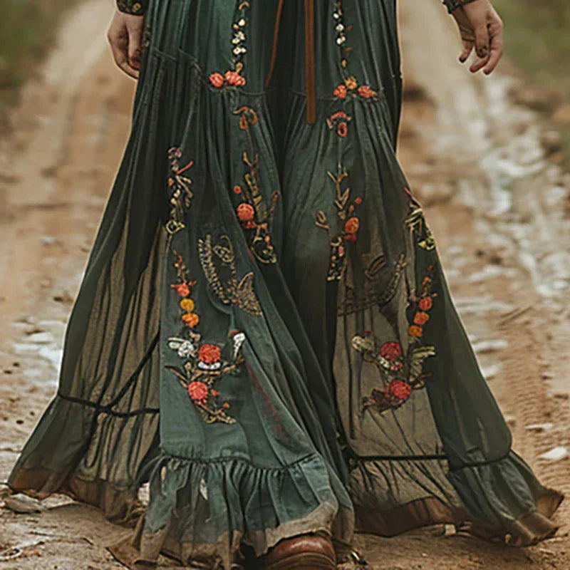 womens-bohemian-embroidered-maxi-dress-with-button-front-and-waist-tie-3