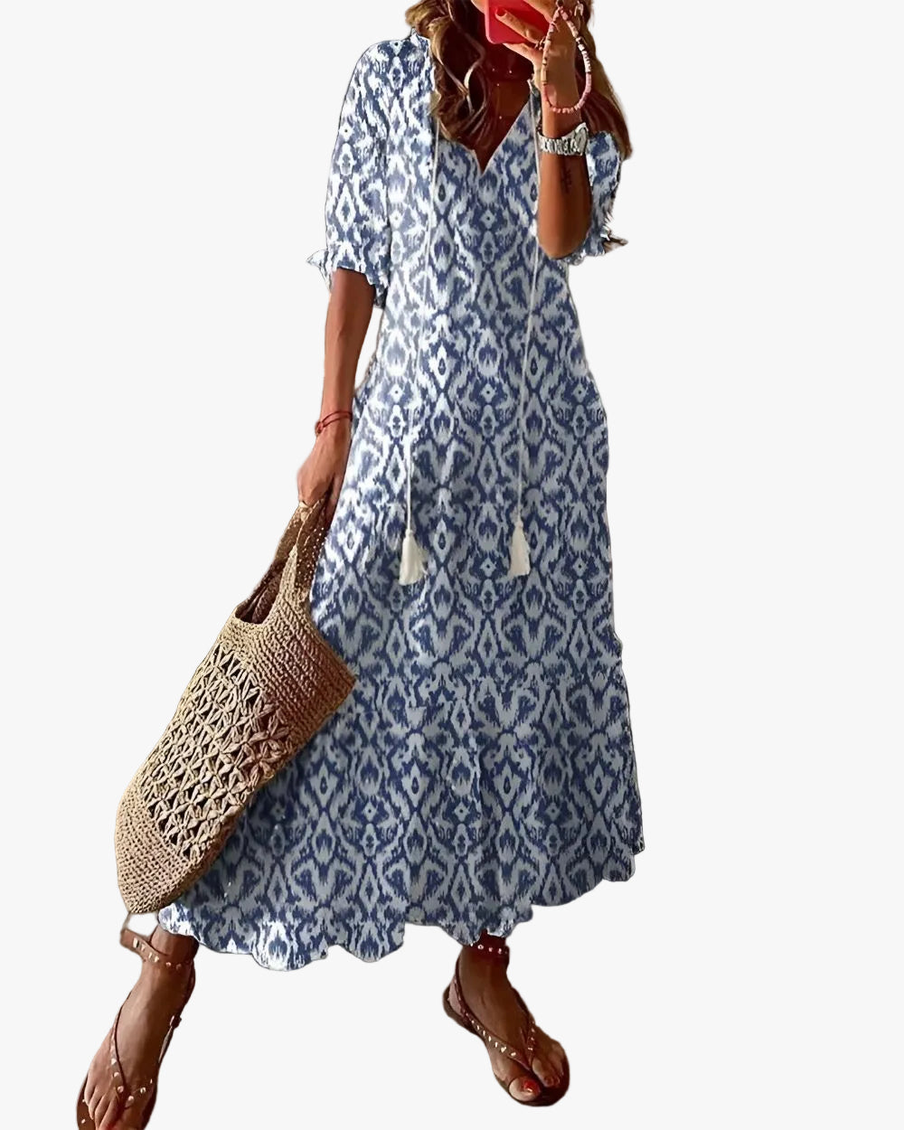 womens-boho-woven-maxi-dress-with-tassel-tie-and-ruffle-hem-1