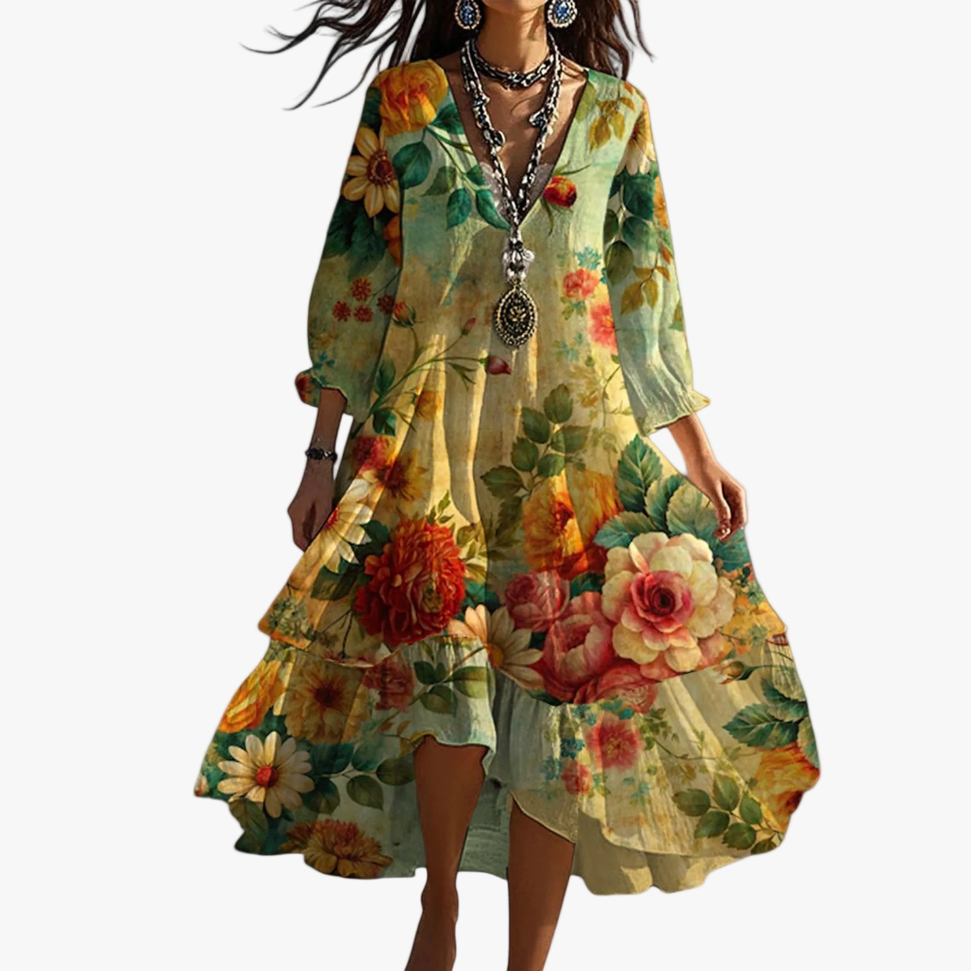 womens-boho-woven-midi-dress-with-v-neck-and-tiered-skirt-1