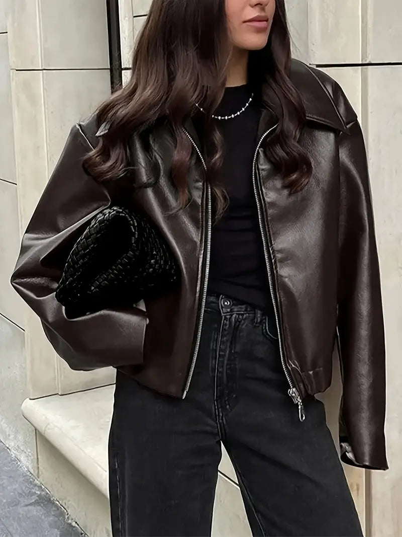 womens-bomber-jacket-in-coated-material-with-zip-front-and-point-collar-14
