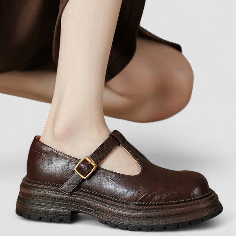 womens-casual-faux-loafers-with-buckle-strap-and-lug-sole-3
