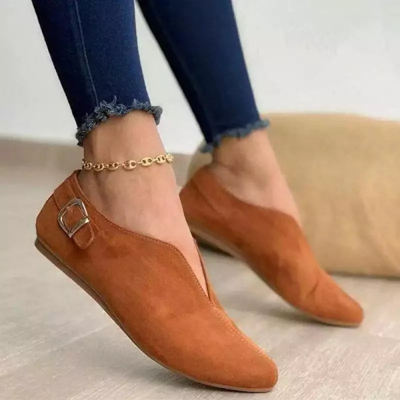 womens-casual-faux-suede-loafers-with-pointed-toe-and-side-buckle-4
