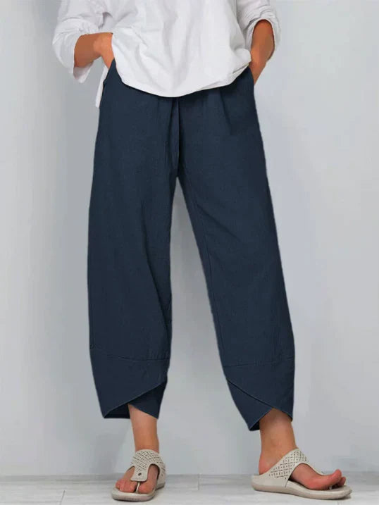 womens-casual-linen-blend-pants-with-pull-on-waist-and-overlap-hem-4