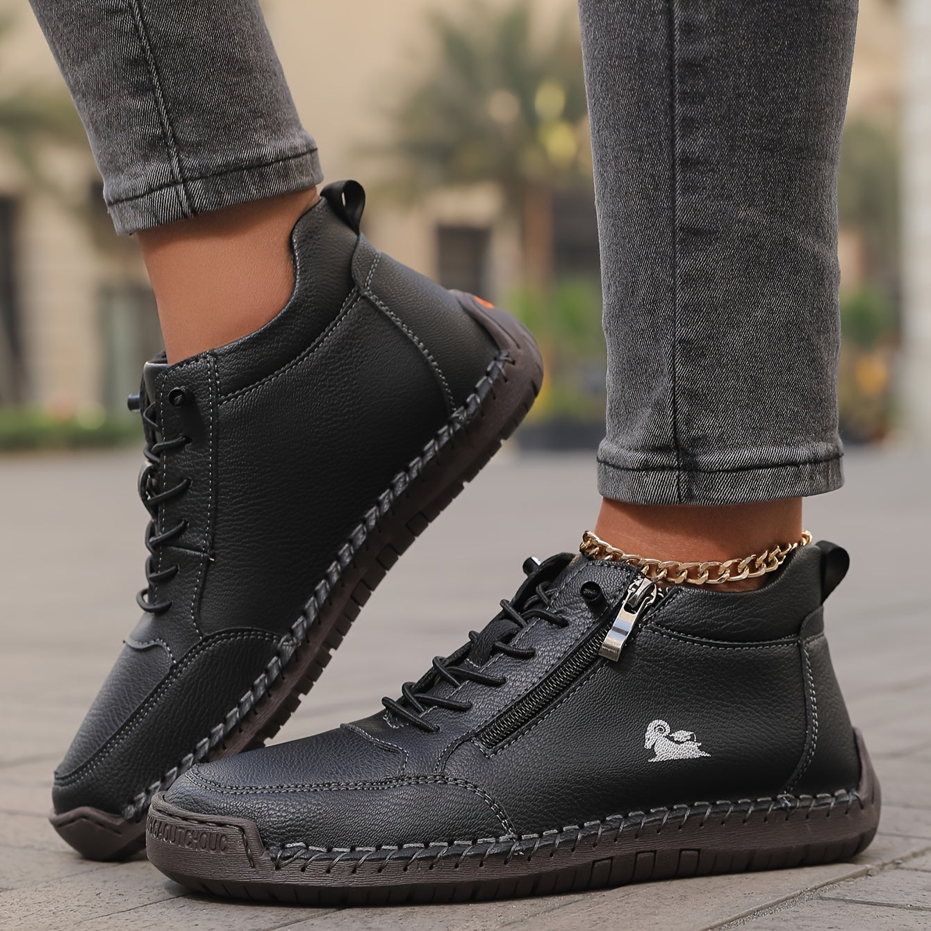 womens-casual-synthetic-sneakers-with-side-zipper-and-lace-up-2