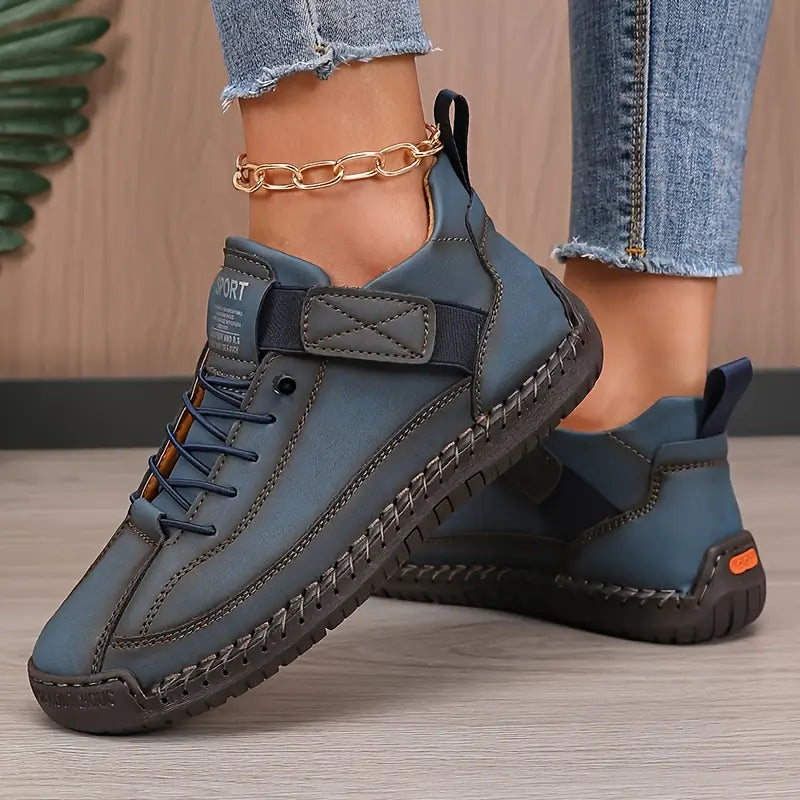 womens-casual-synthetic-suede-sneakers-with-laces-and-strap-3