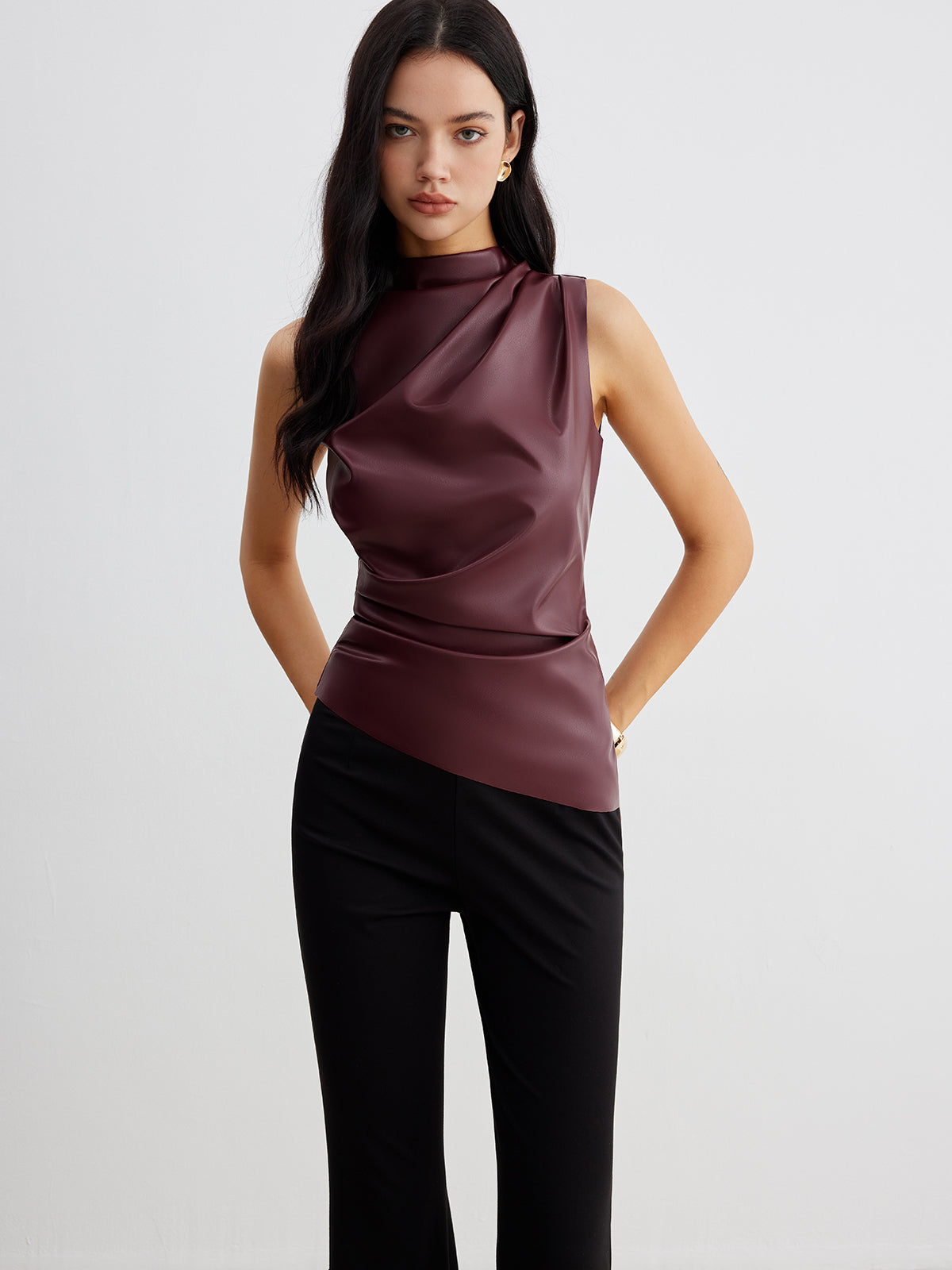 womens-coated-knit-top-with-high-neck-and-draped-front-2