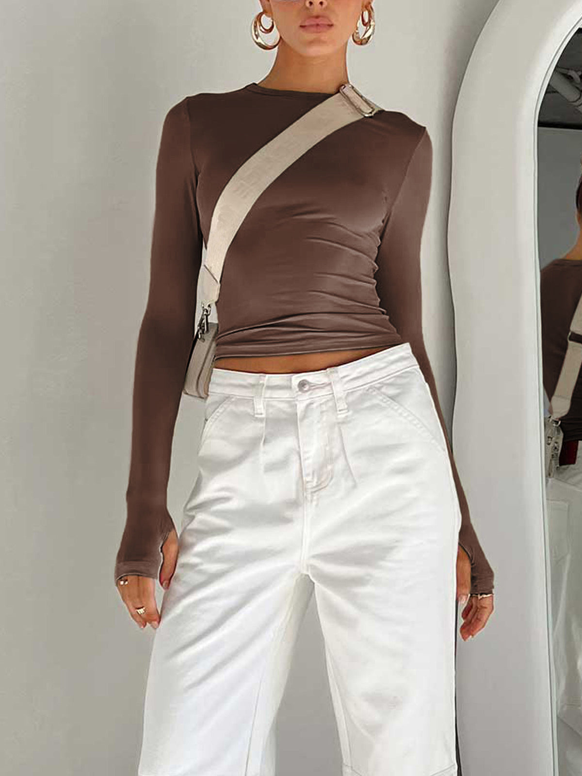 womens-cropped-knit-top-with-crew-neck-and-thumbhole-cuffs-7