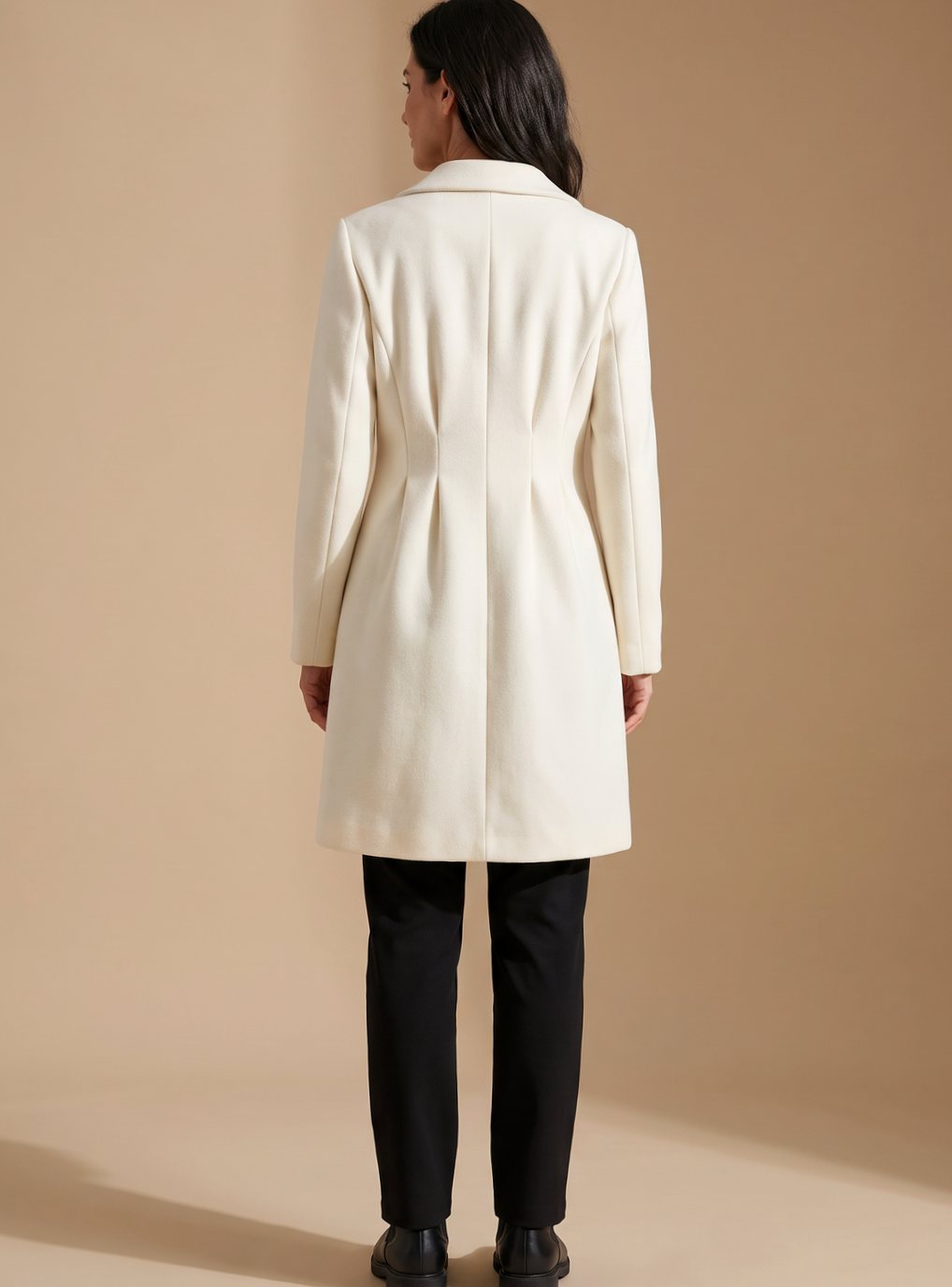 Isaline - Flared Knee-Length Double-Breasted Coat