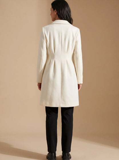 Isaline - Flared Knee-Length Double-Breasted Coat