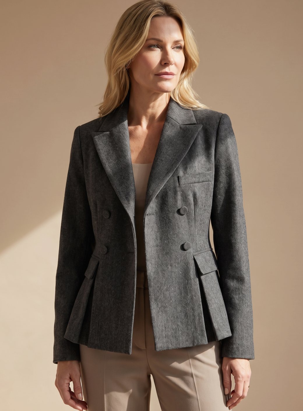 Hedwig - Double-Breasted Peplum Blazer