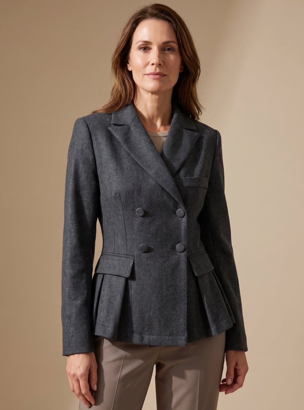 Hedwig - Double-Breasted Peplum Blazer