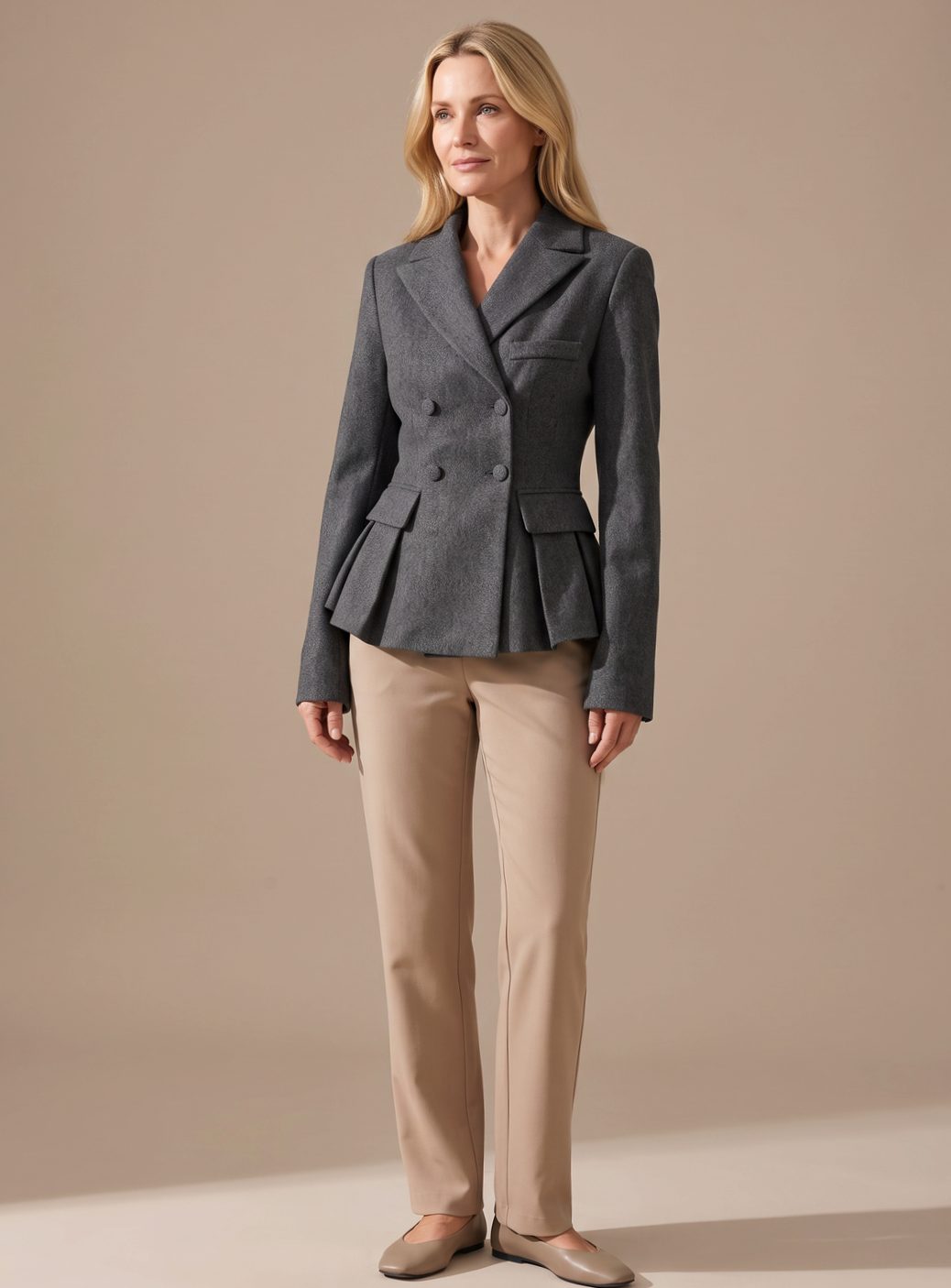 Hedwig - Double-Breasted Peplum Blazer