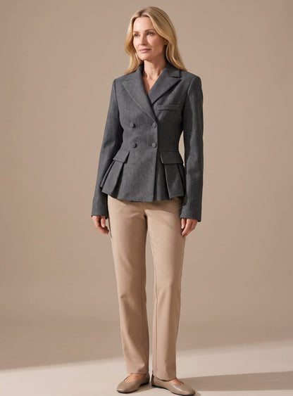 Hedwig - Double-Breasted Peplum Blazer