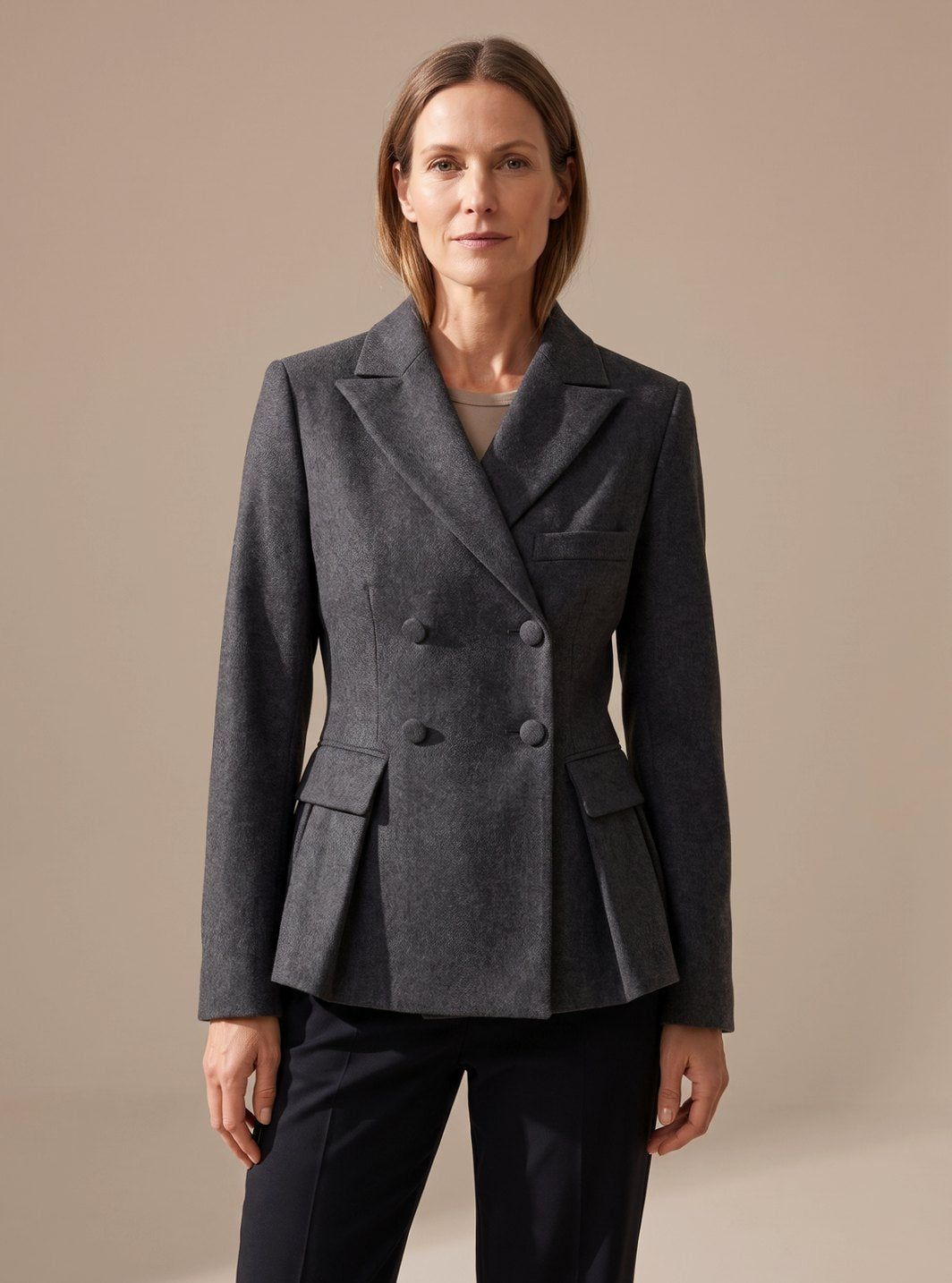 Hedwig - Double-Breasted Peplum Blazer