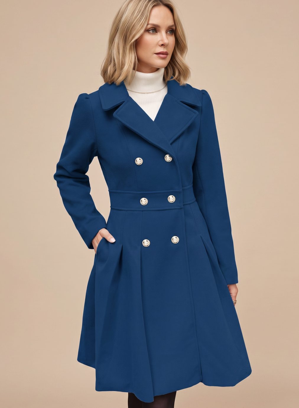 Kristiane - Pleated A-Line Longline Coat