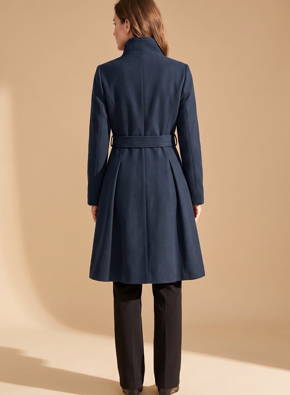 Kristiane - Pleated A-Line Longline Coat