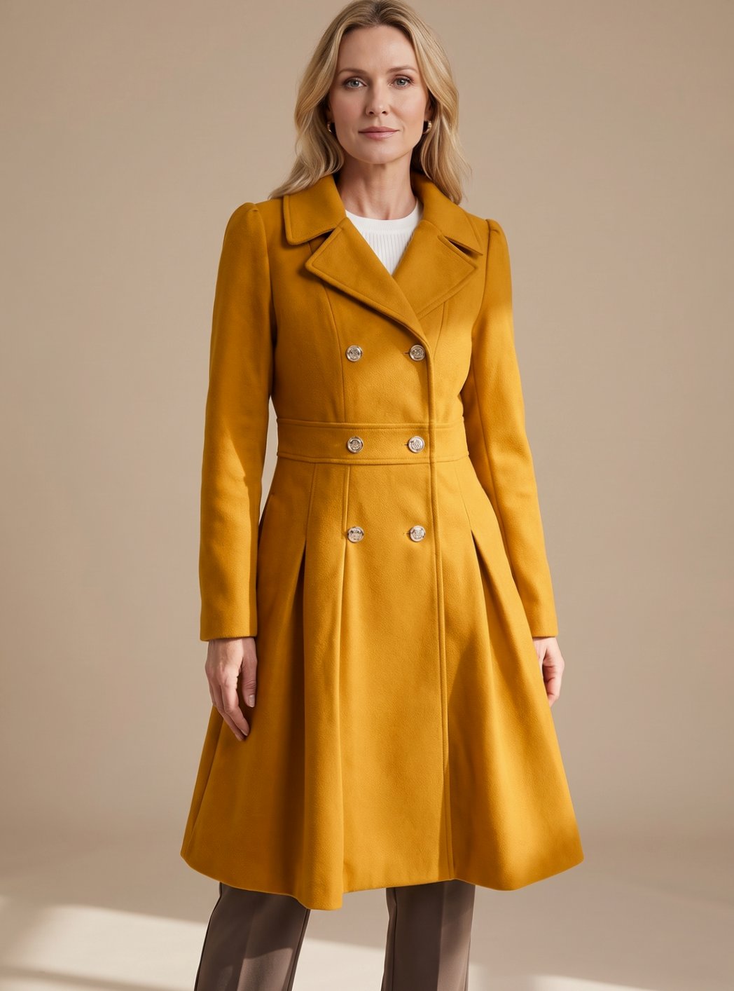 Kristiane - Pleated A-Line Longline Coat