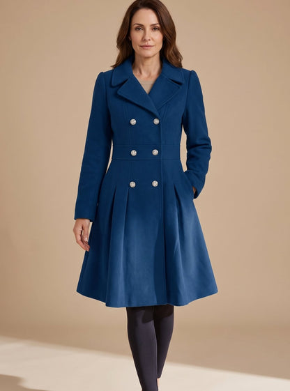 Kristiane - Pleated A-Line Longline Coat