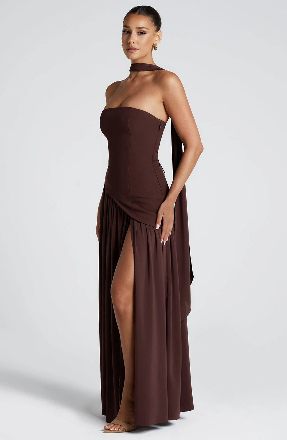 womens-evening-woven-maxi-dress-with-side-slit-and-scarf-8
