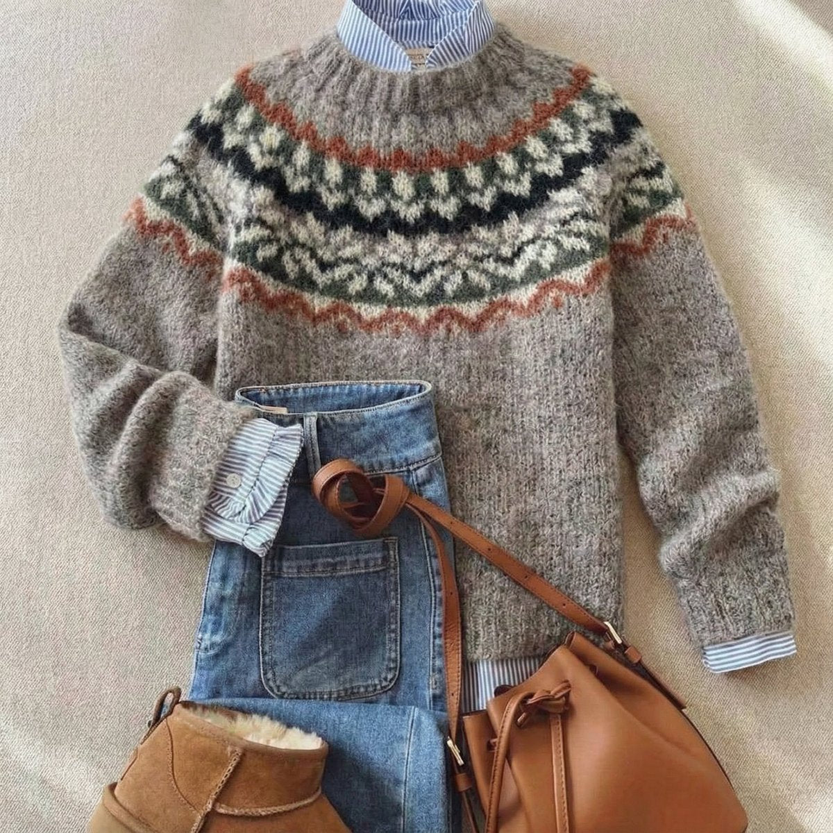 Grace - Fair Isle Nordic Relaxed-Fit Sweater