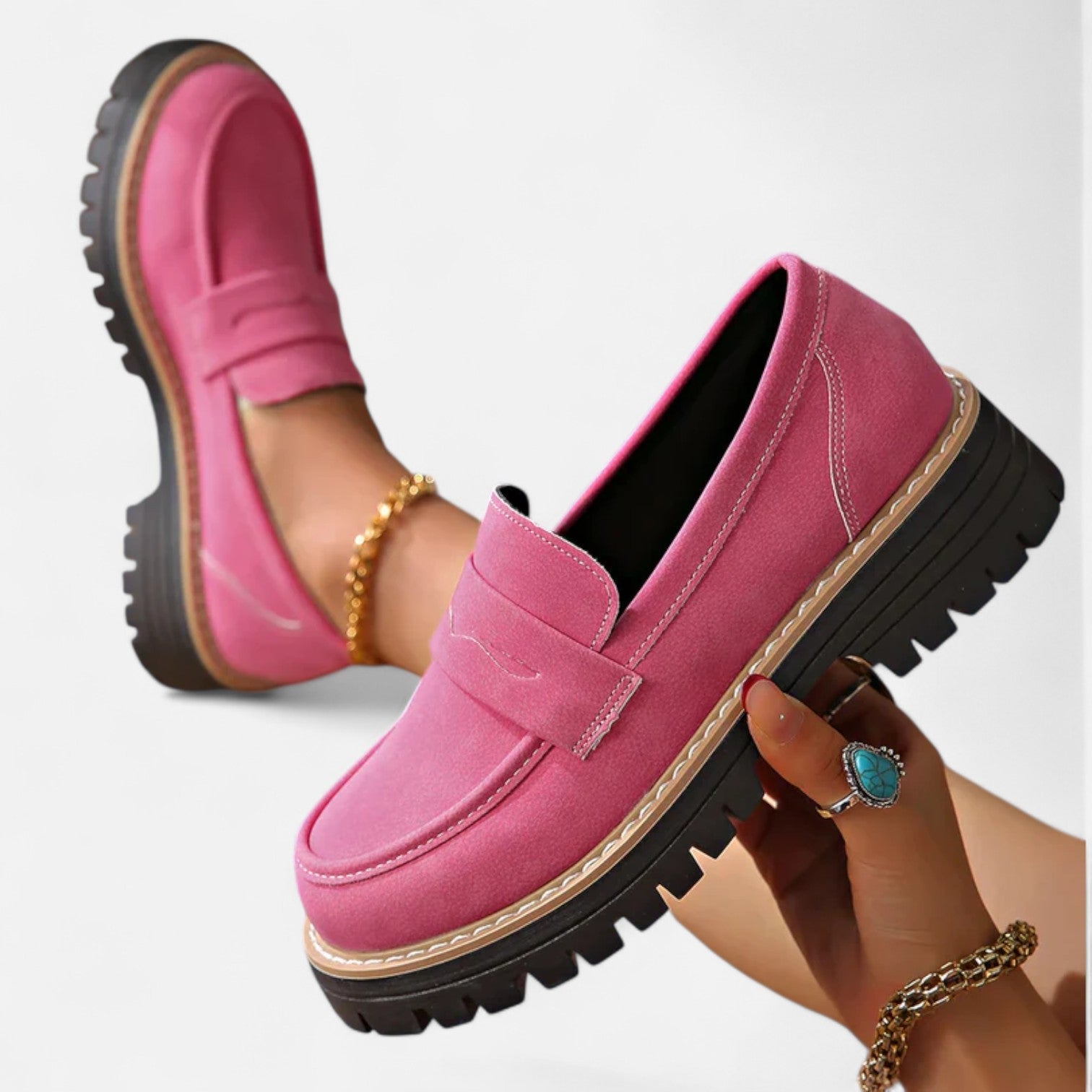 womens-faux-suede-loafers-with-moc-toe-and-lug-sole-2