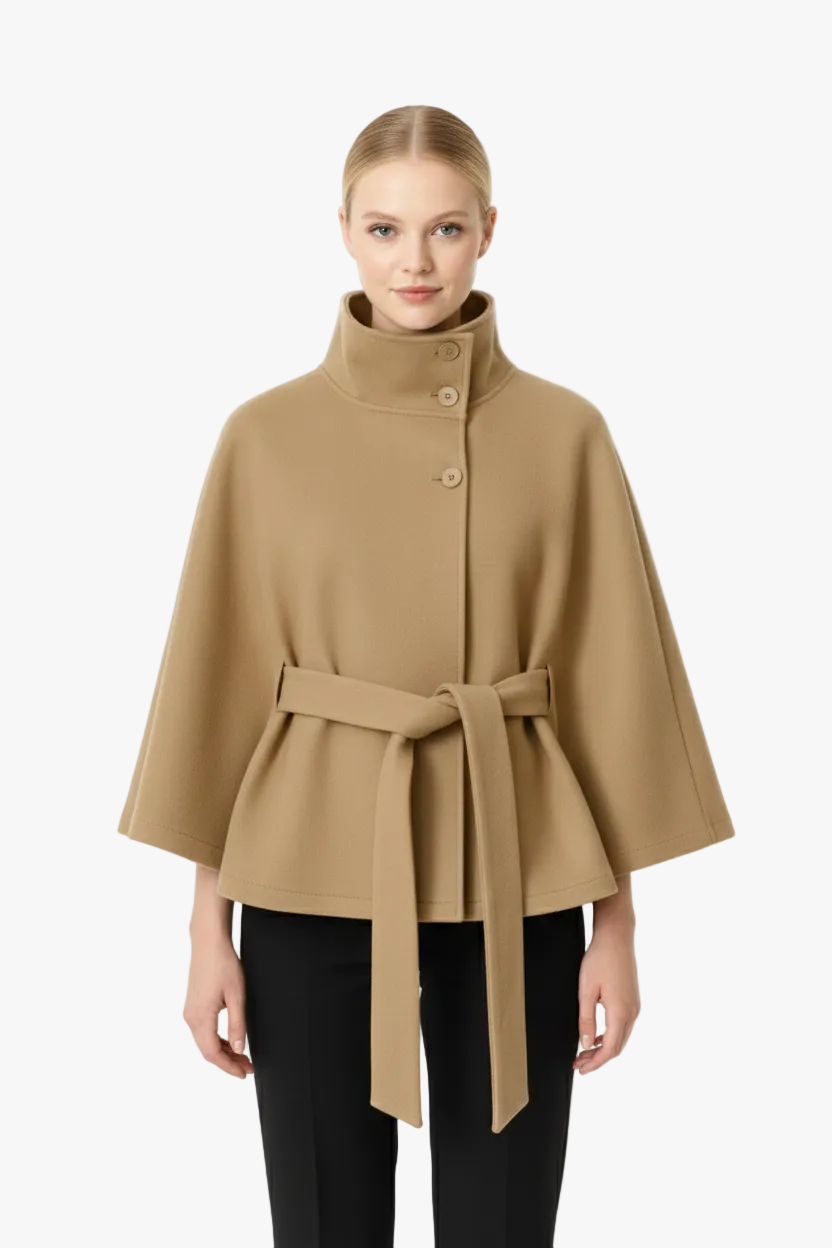womens-felted-textile-cape-coat-with-stand-collar-and-tie-belt-1