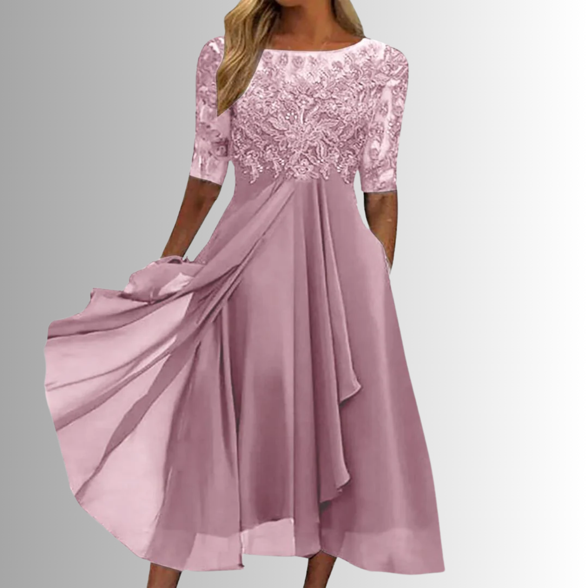womens-formal-lace-and-mesh-midi-dress-with-back-zipper-2