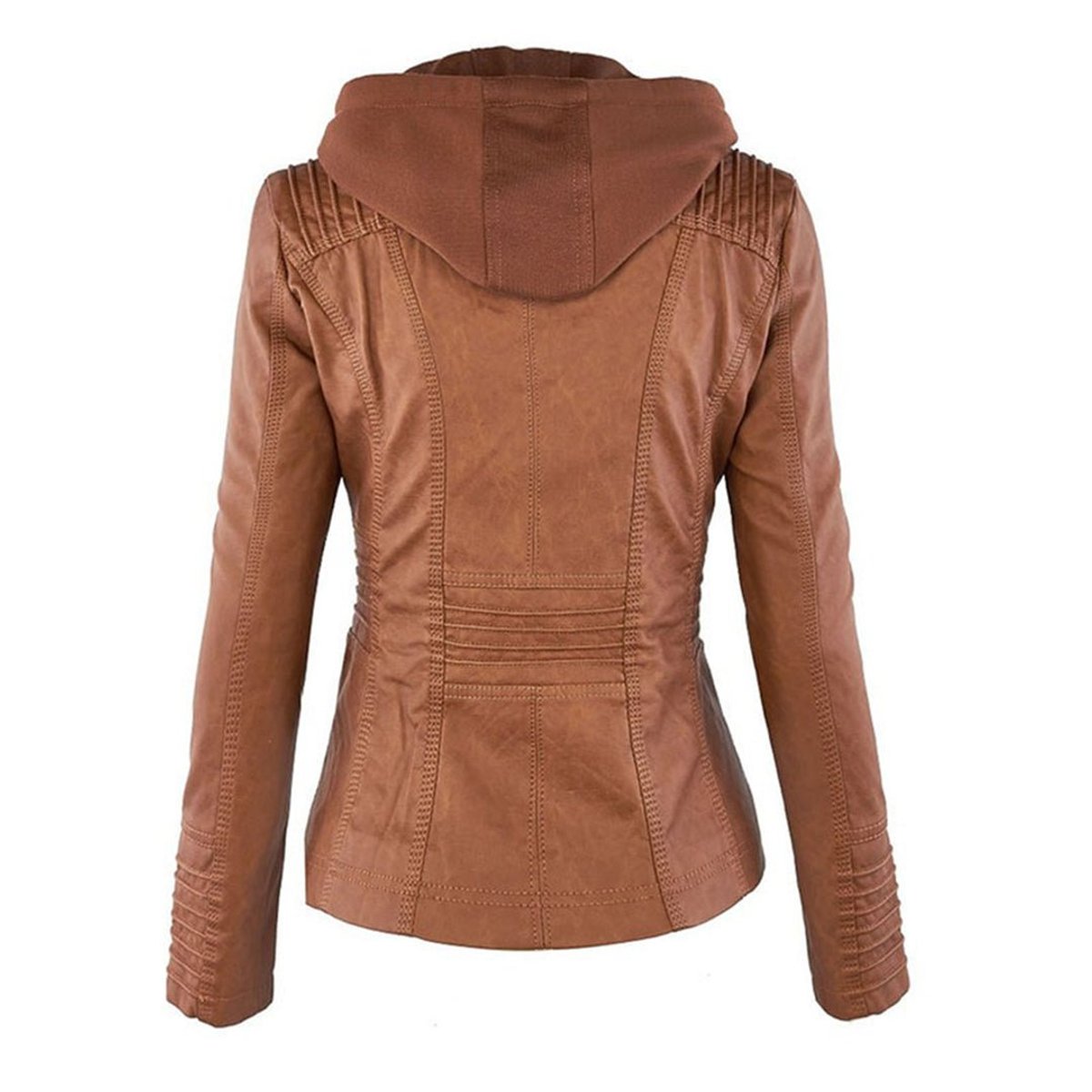 Gwendolen - Slim Moto Coat with Zip-Off Hood