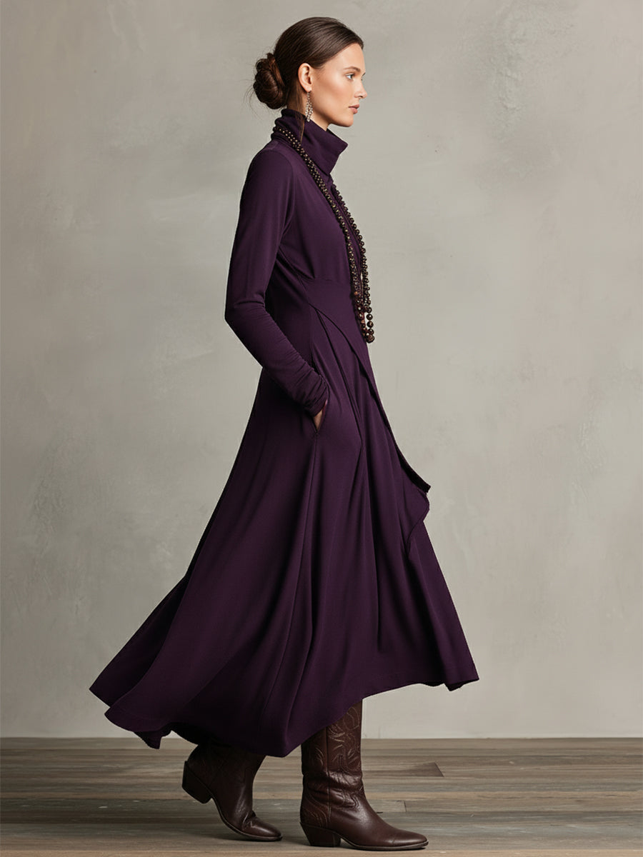 womens-knit-maxi-dress-with-roll-neck-and-wrap-overlay-5