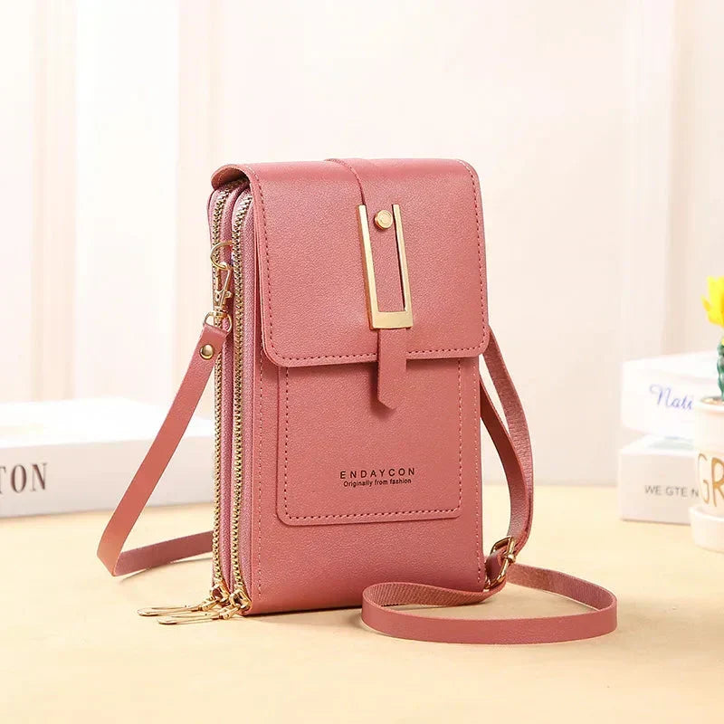 Cell phone crossbody bag with adjustable strap in multiple colors