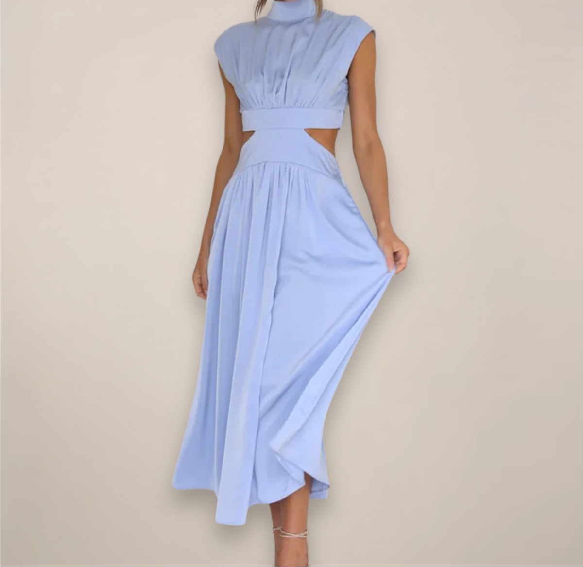 womens-maxi-dress-in-woven-material-with-waist-cutouts-and-high-neck-4