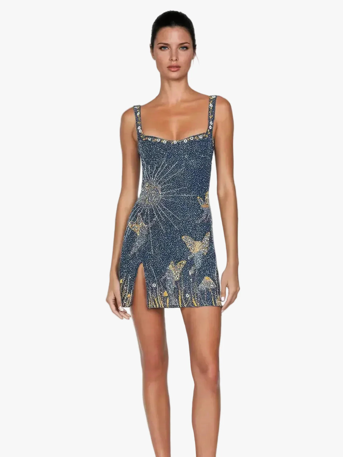 womens-mesh-mini-dress-with-square-neck-and-front-slit-1