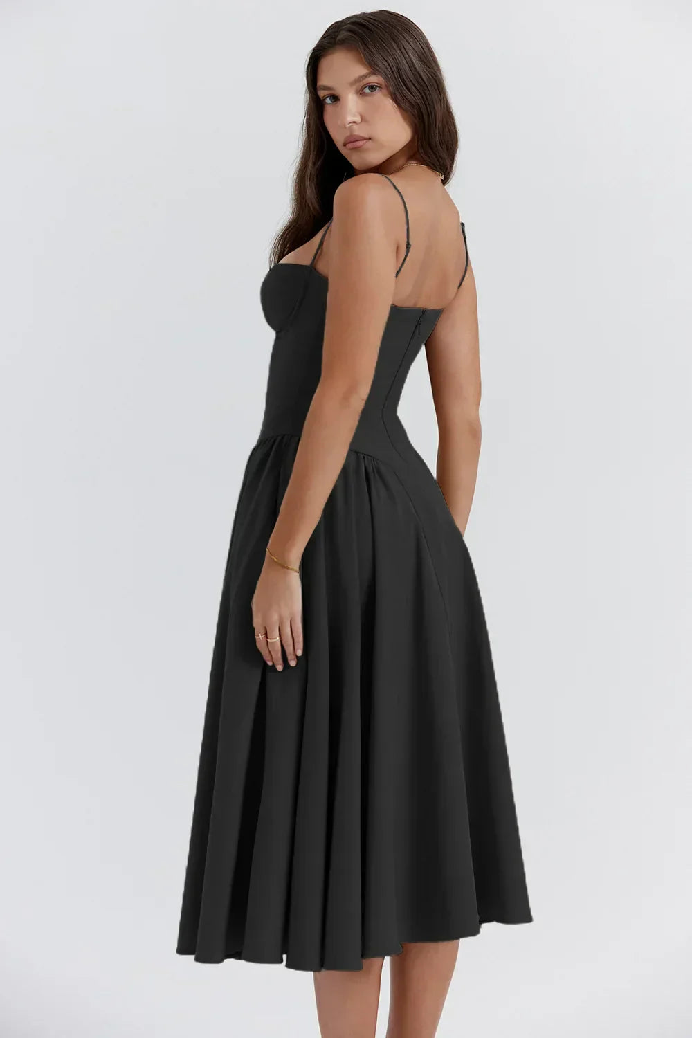 womens-midi-dress-in-woven-material-with-bust-seams-and-pockets-14
