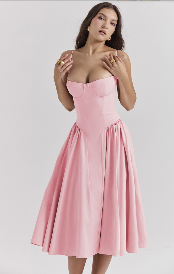 womens-midi-dress-in-woven-material-with-bust-seams-and-pockets-19