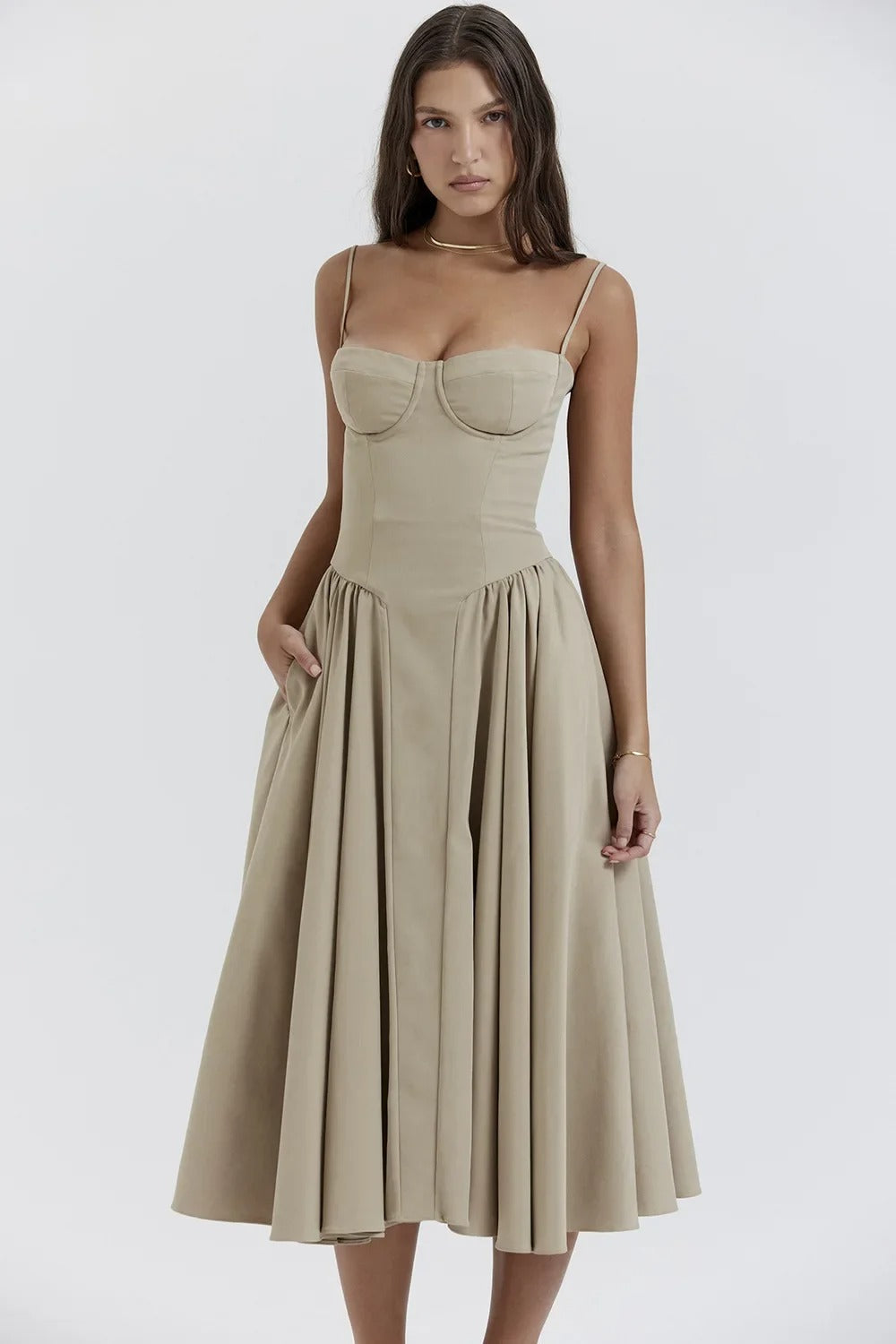 womens-midi-dress-in-woven-material-with-bust-seams-and-pockets-25