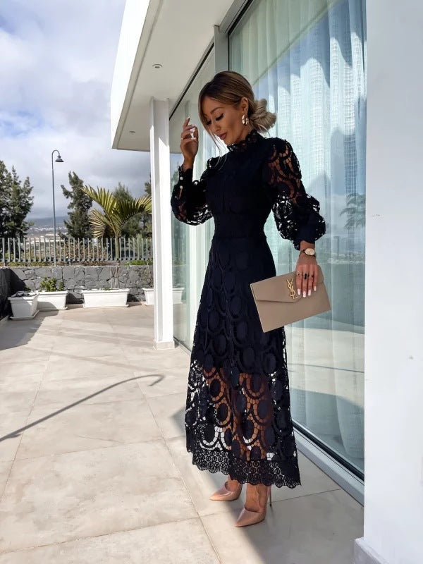 womens-midi-dress-with-lace-overlay-and-high-neckline-5