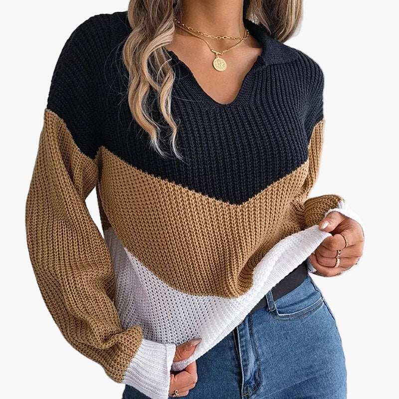 womens-ribbed-knit-sweater-with-v-neck-collar-and-chevron-pattern-1