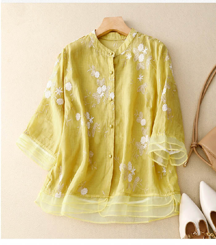 womens-semi-sheer-woven-blouse-with-embroidery-and-band-collar-7