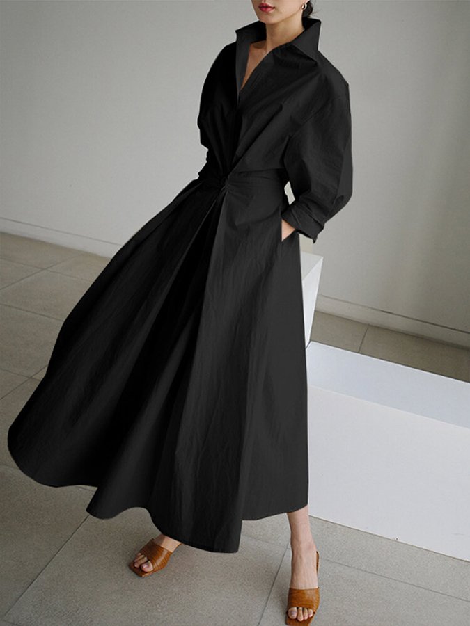 womens-shirt-style-woven-midi-dress-with-tie-waist-and-pockets-5