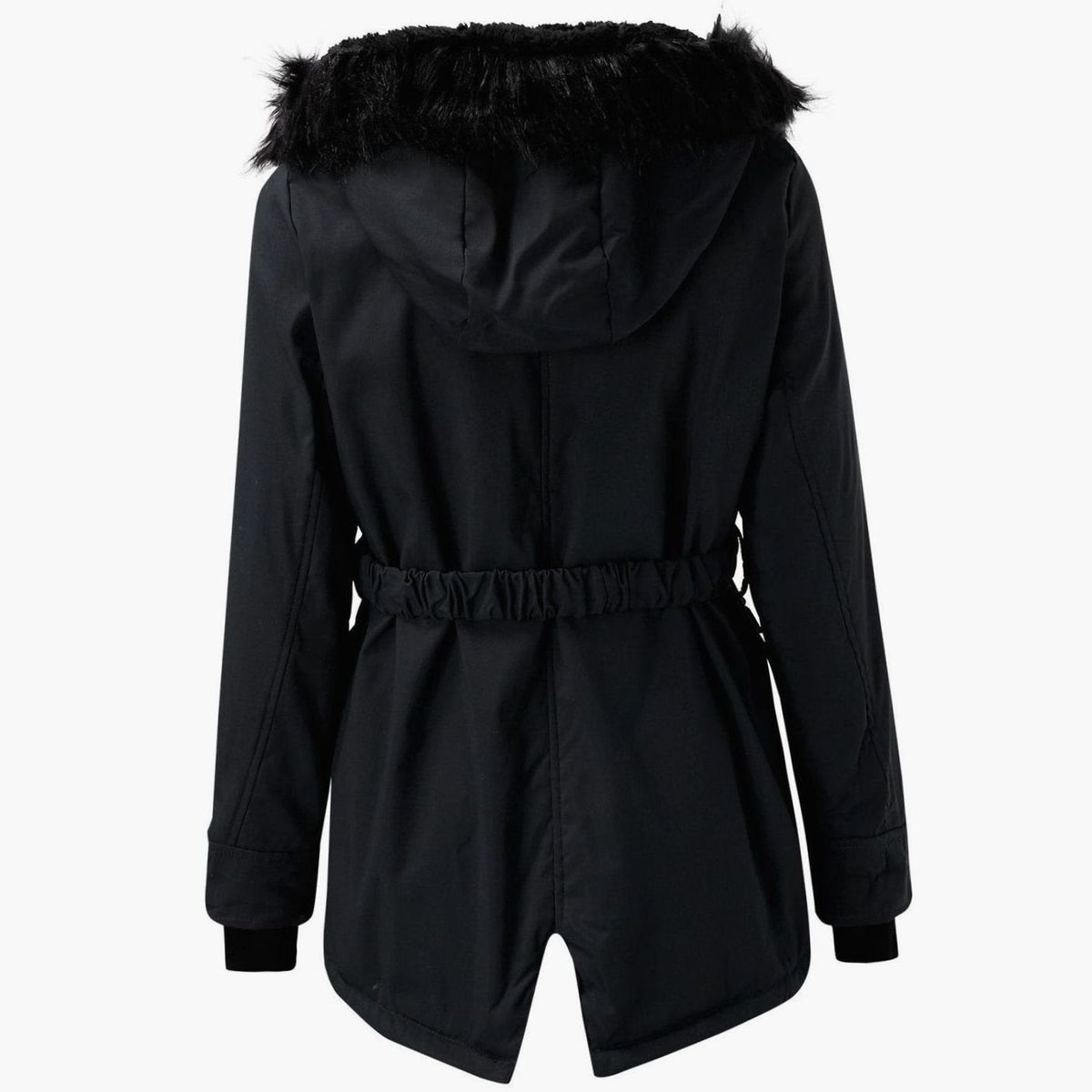 Fleurine - Hooded Parka with Drawstring Waist
