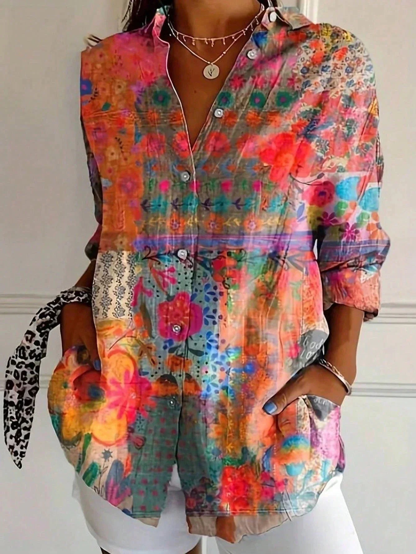 womens-woven-blouse-with-button-front-and-roll-tab-sleeves-2
