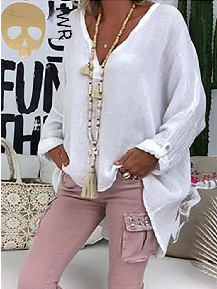 womens-woven-blouse-with-split-v-neck-and-roll-tab-sleeves-4