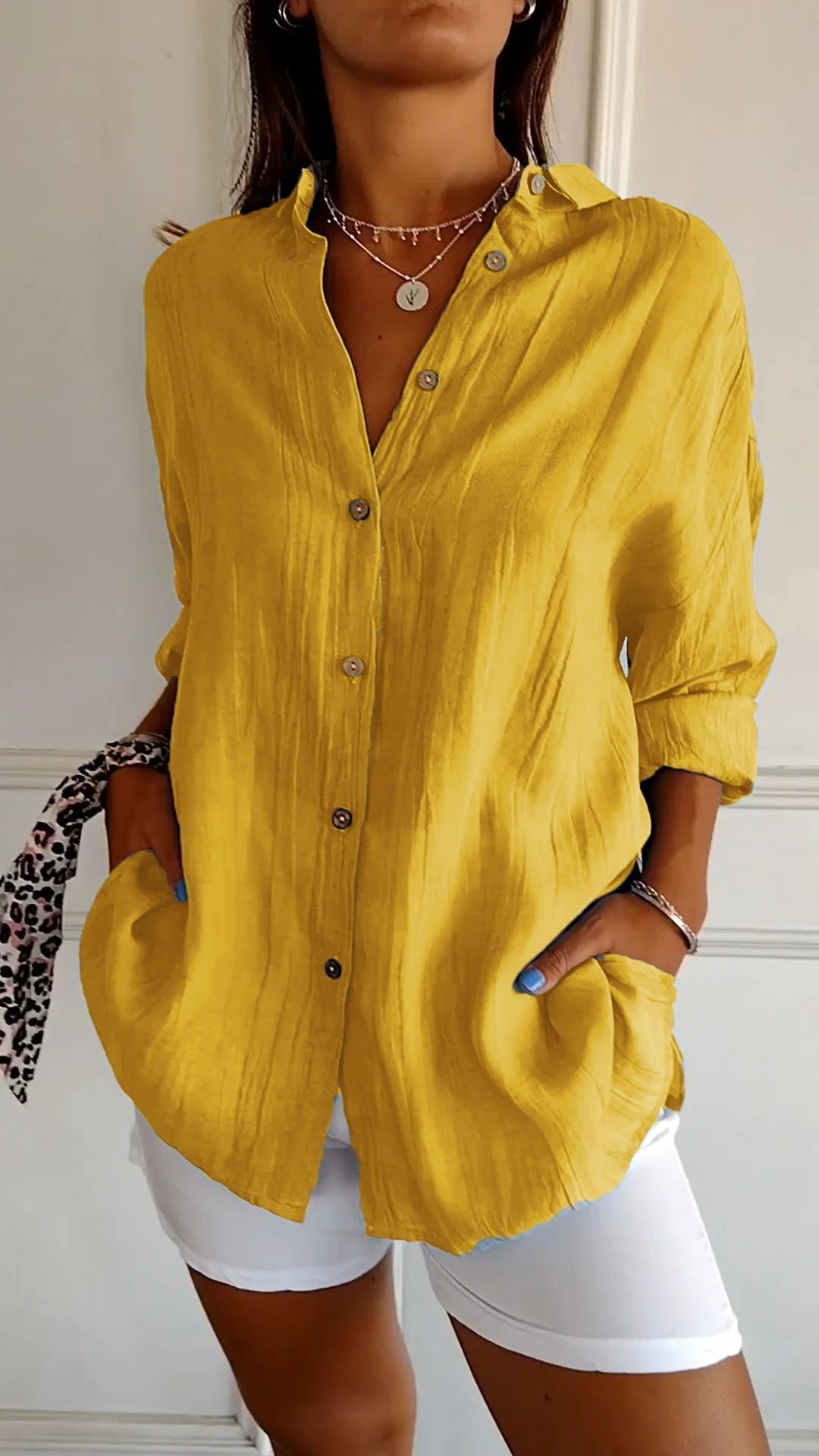 womens-woven-button-front-shirt-with-pointed-collar-and-roll-tab-sleeves-5