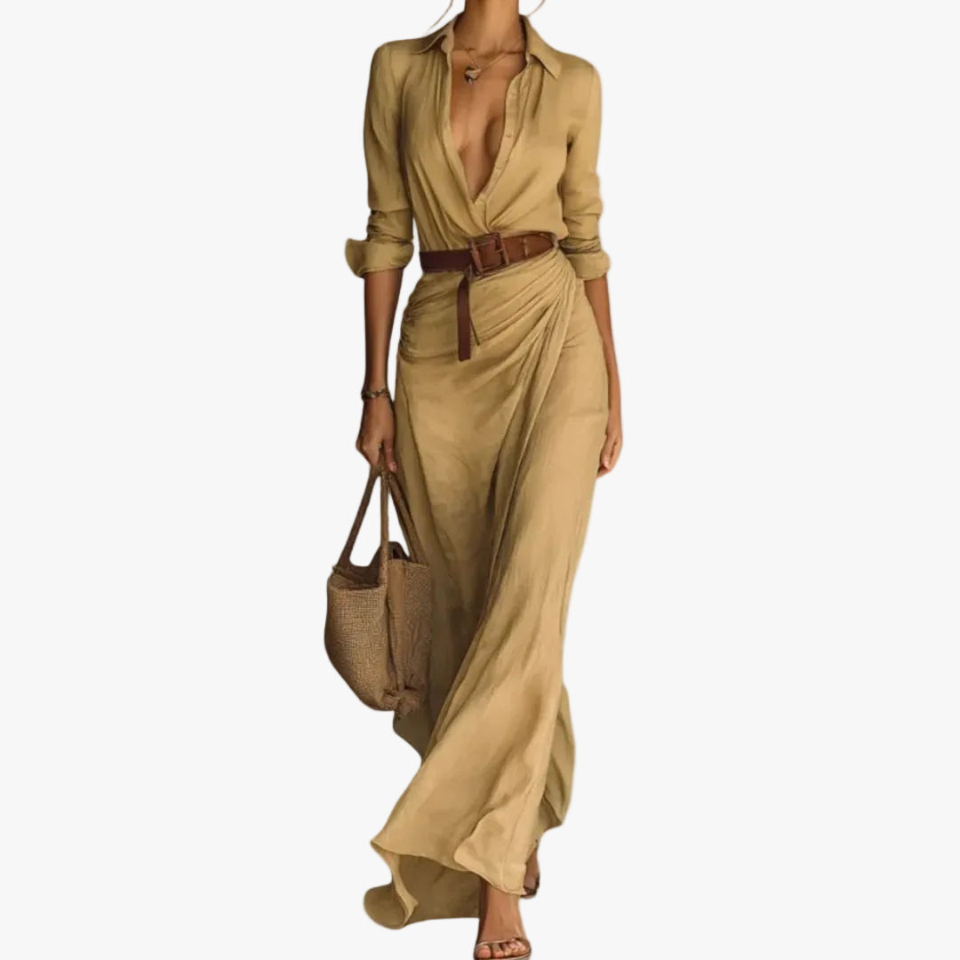 womens-woven-maxi-dress-with-button-front-and-waist-tie-1
