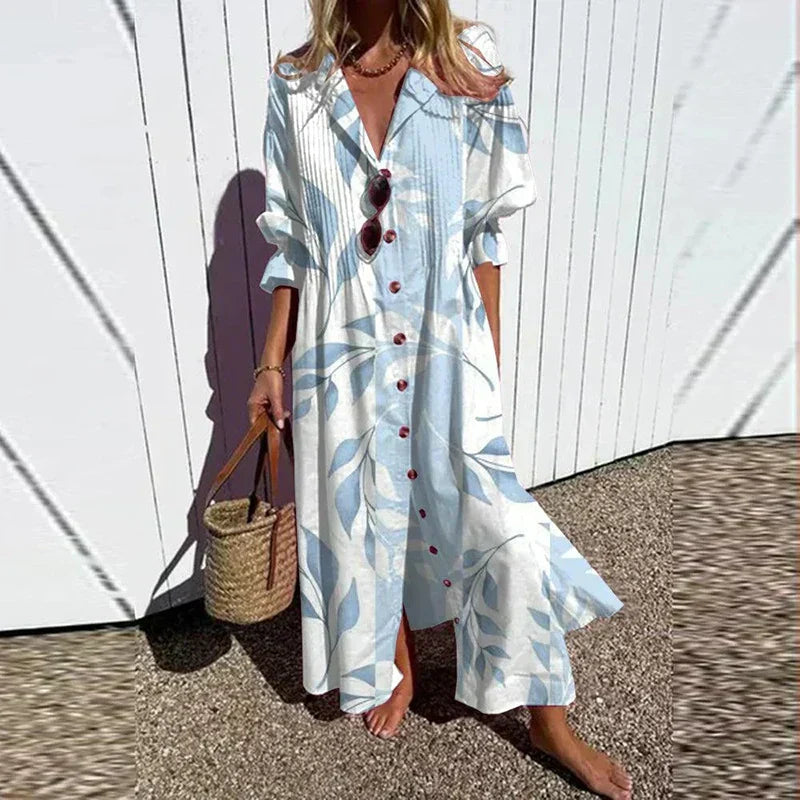 womens-woven-maxi-dress-with-collared-v-neck-and-buttons-5